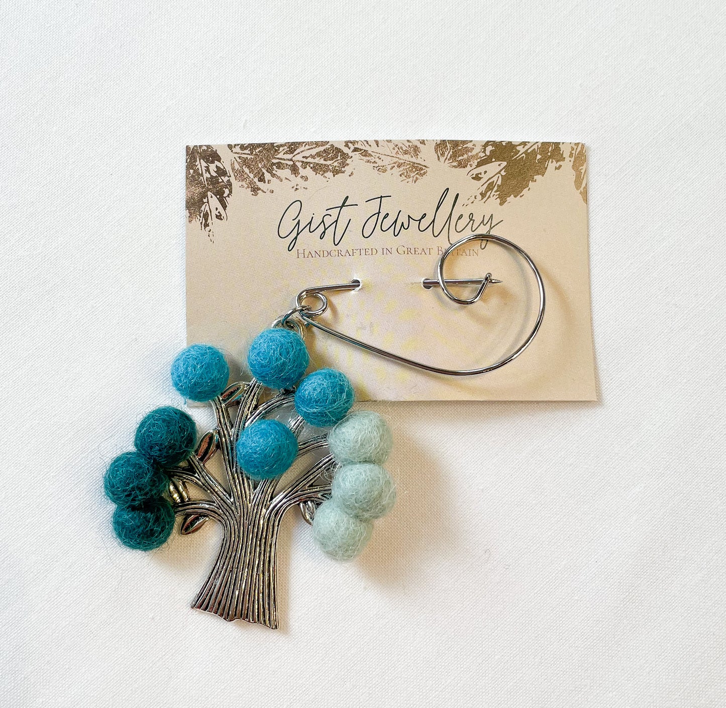 Felt and Silver Tree Brooch