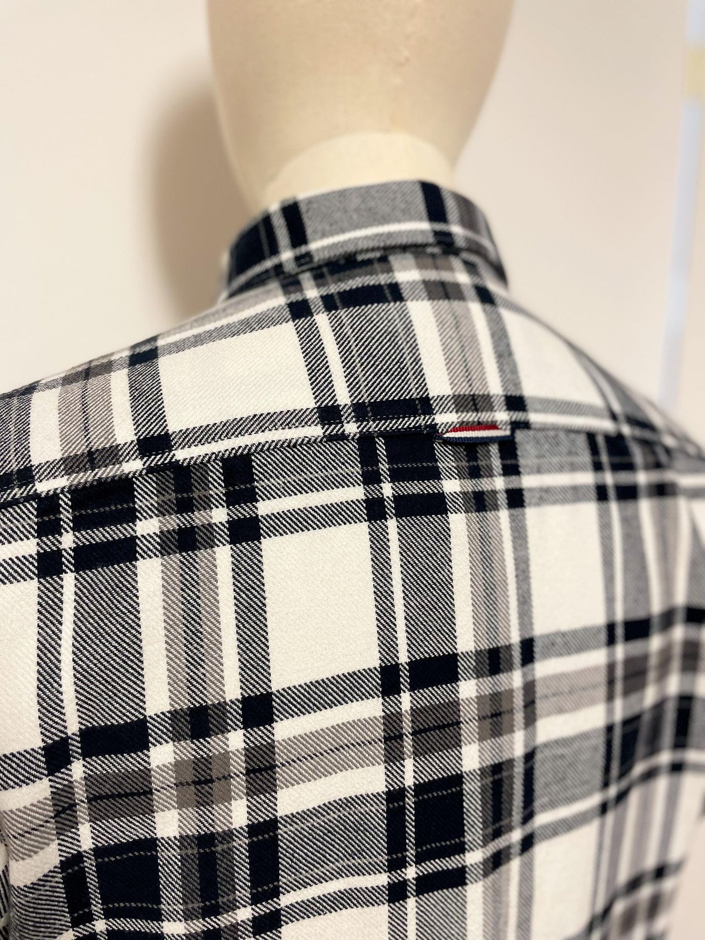Navy and White Checked Shirt