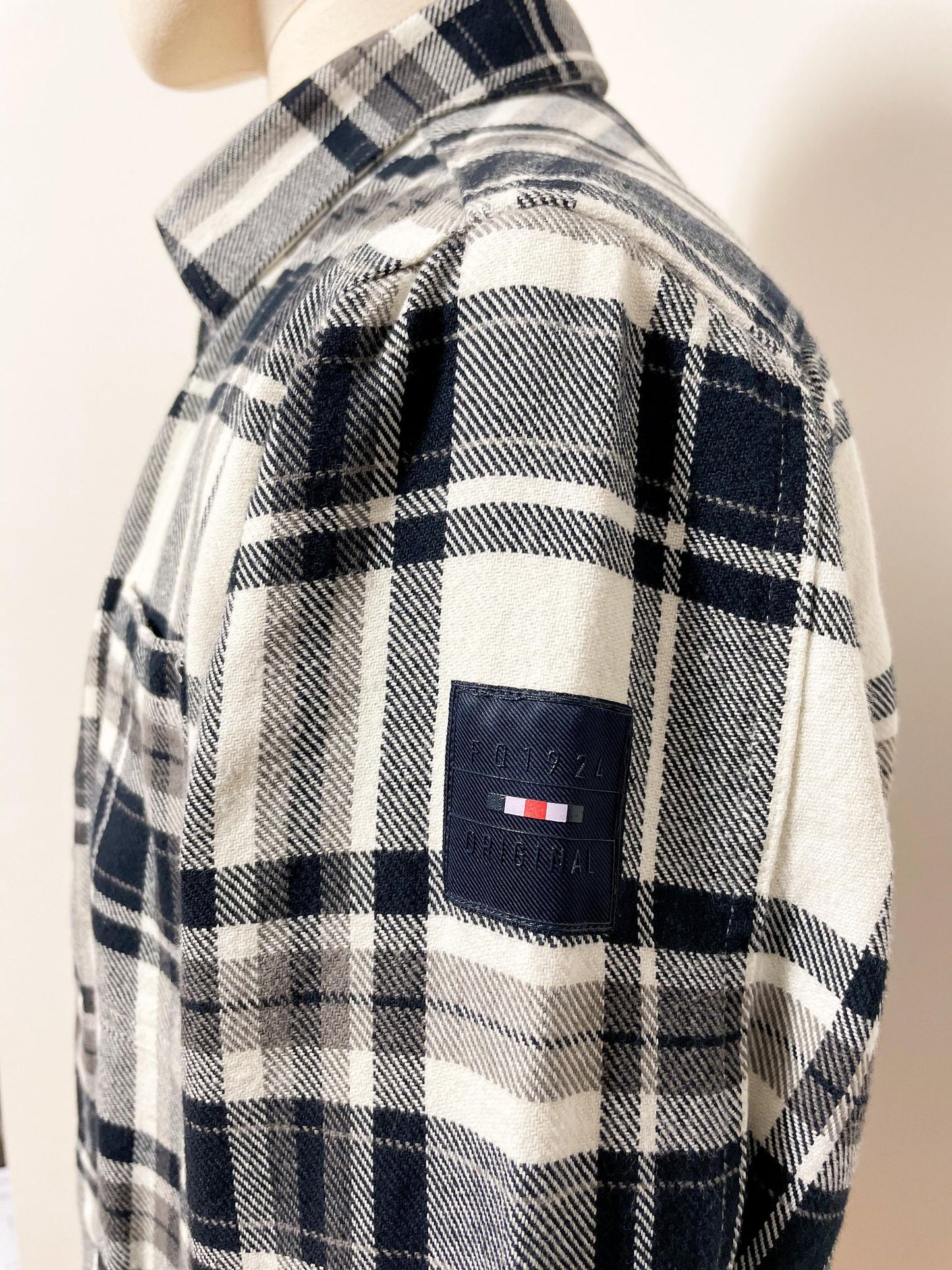 Navy and White Checked Shirt