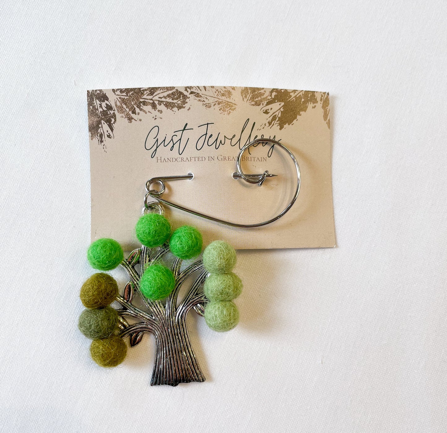 Felt and Silver Tree Brooch
