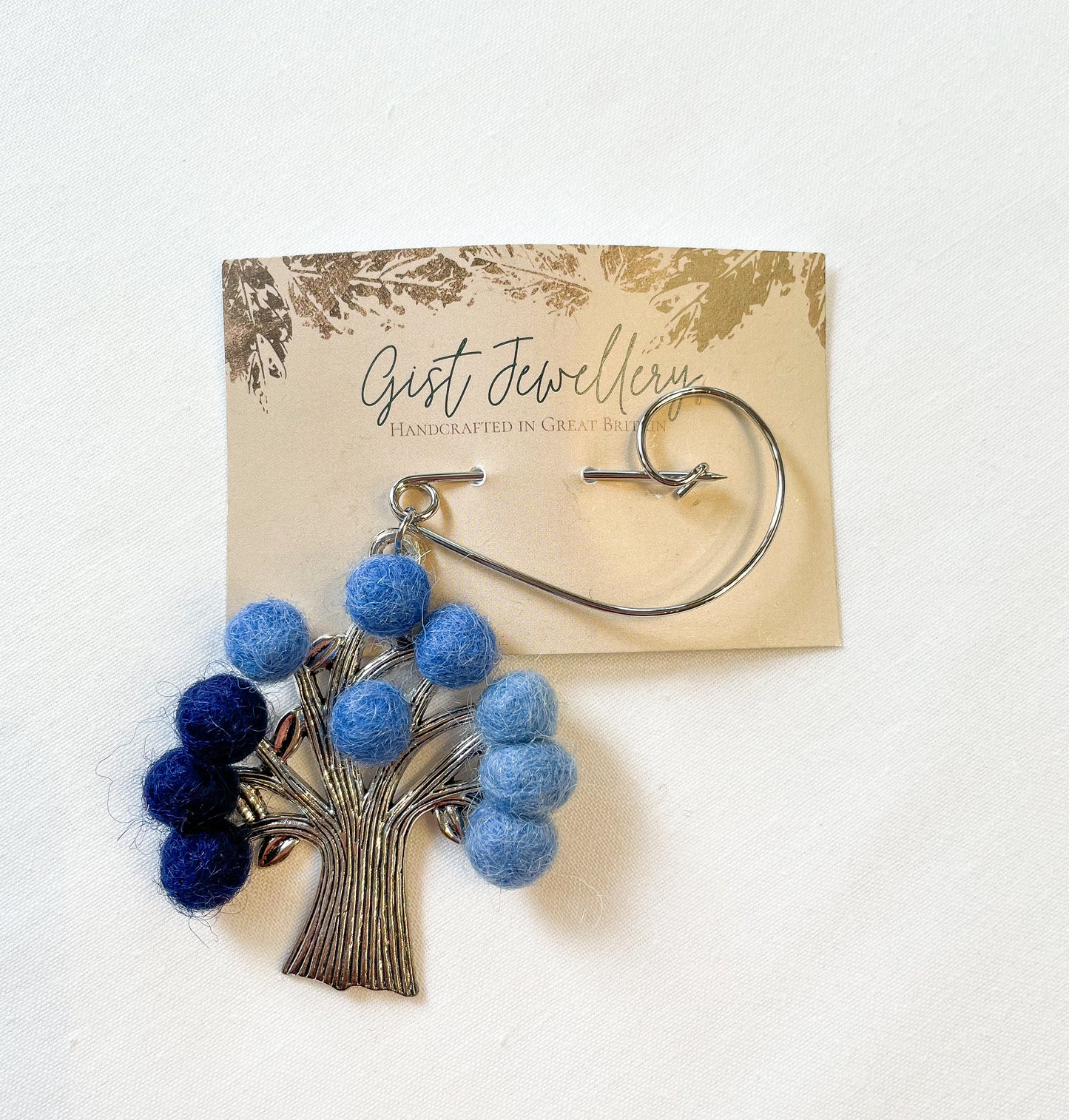 Felt and Silver Tree Brooch