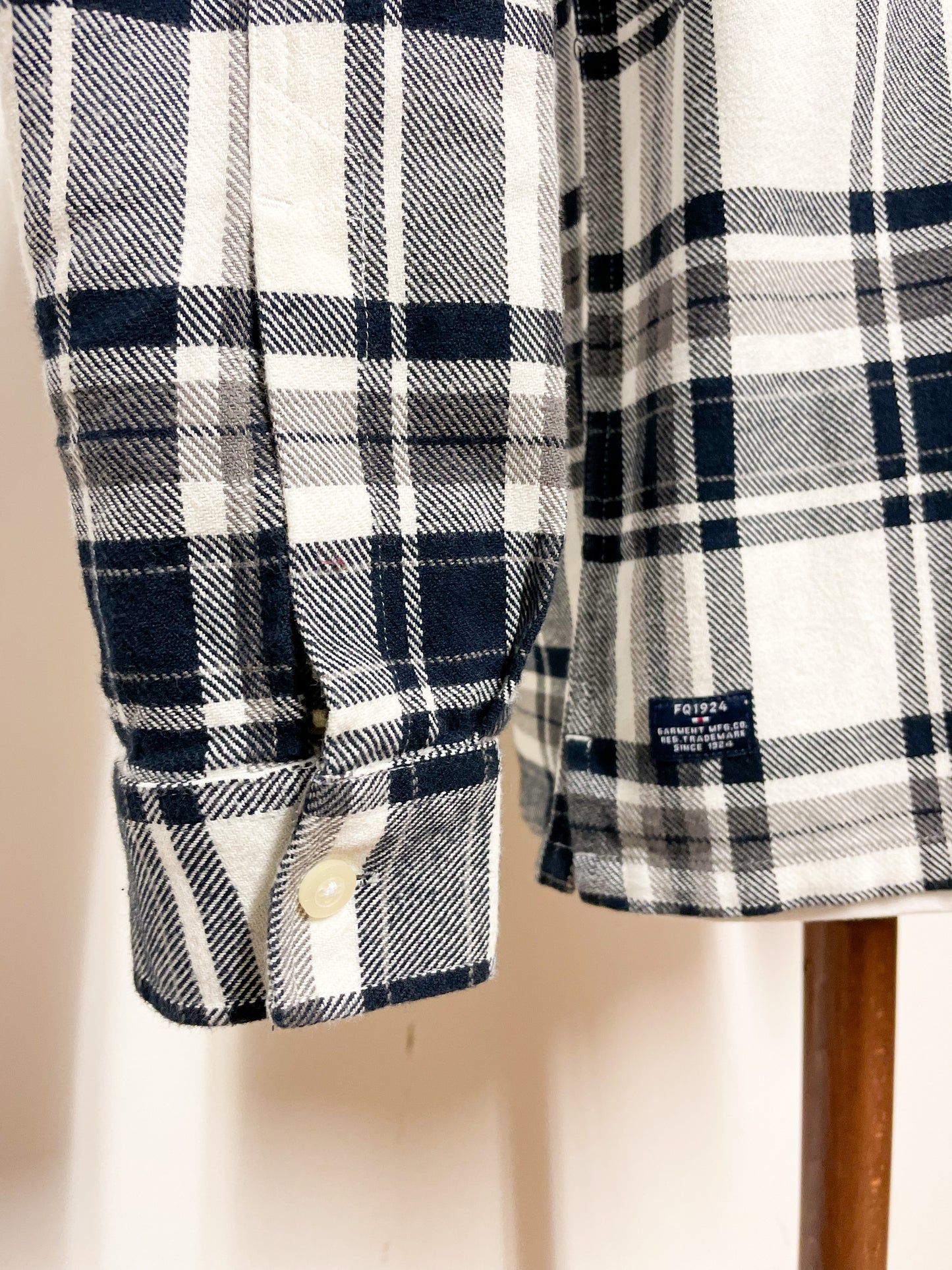 Navy and White Checked Shirt