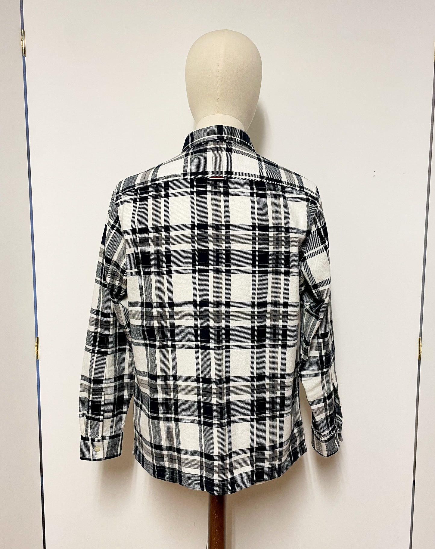 Navy and White Checked Shirt