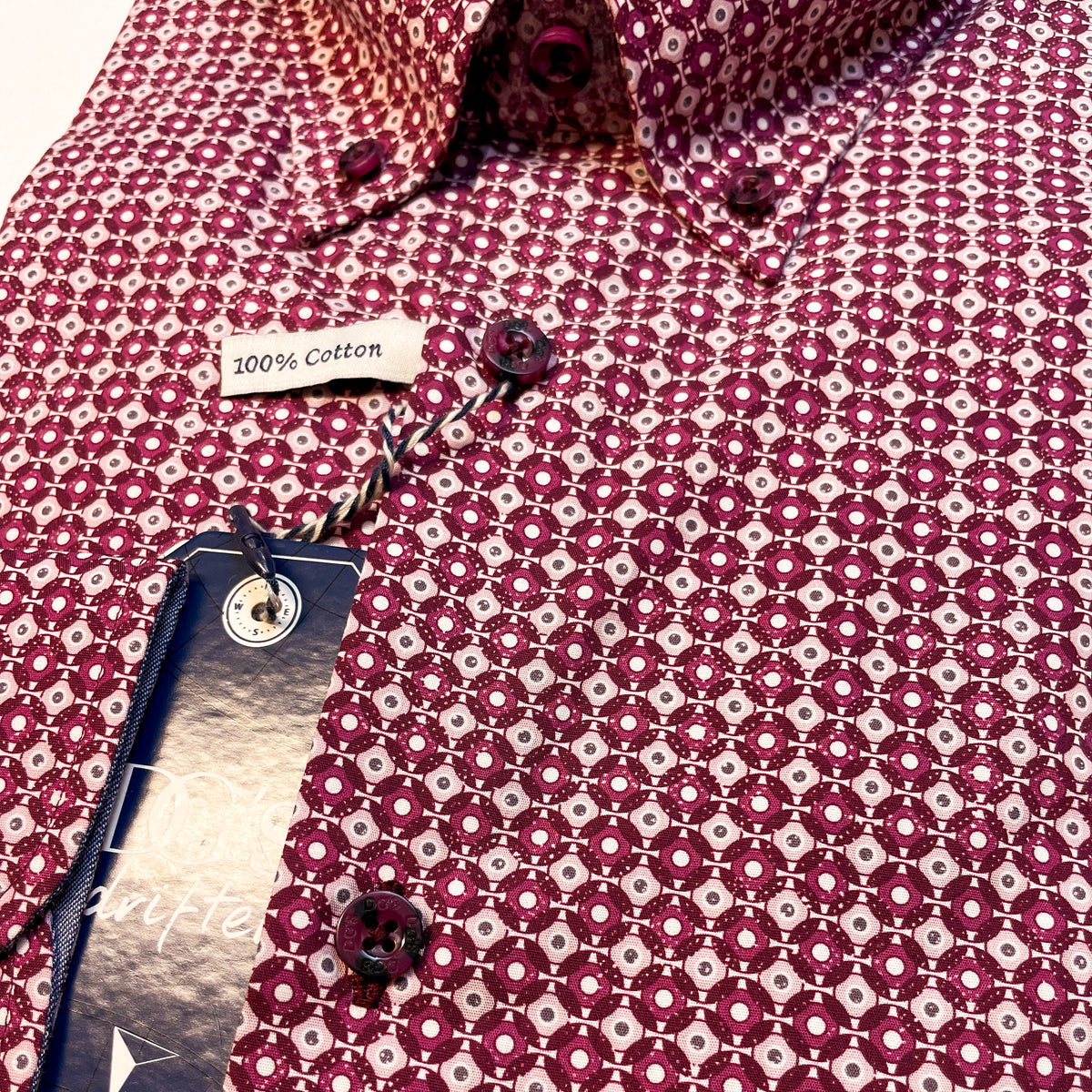 Wine Circle Geometric Print Long Sleeved Shirt