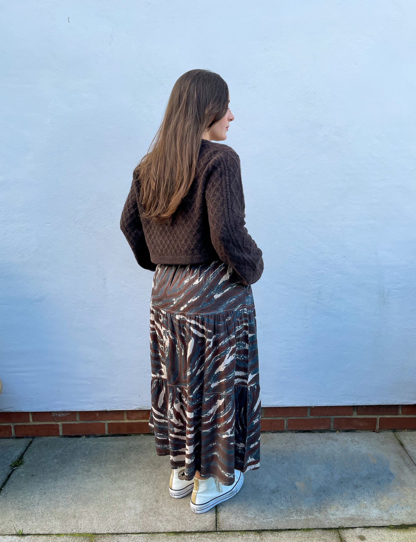 Brown Tiered Skirt