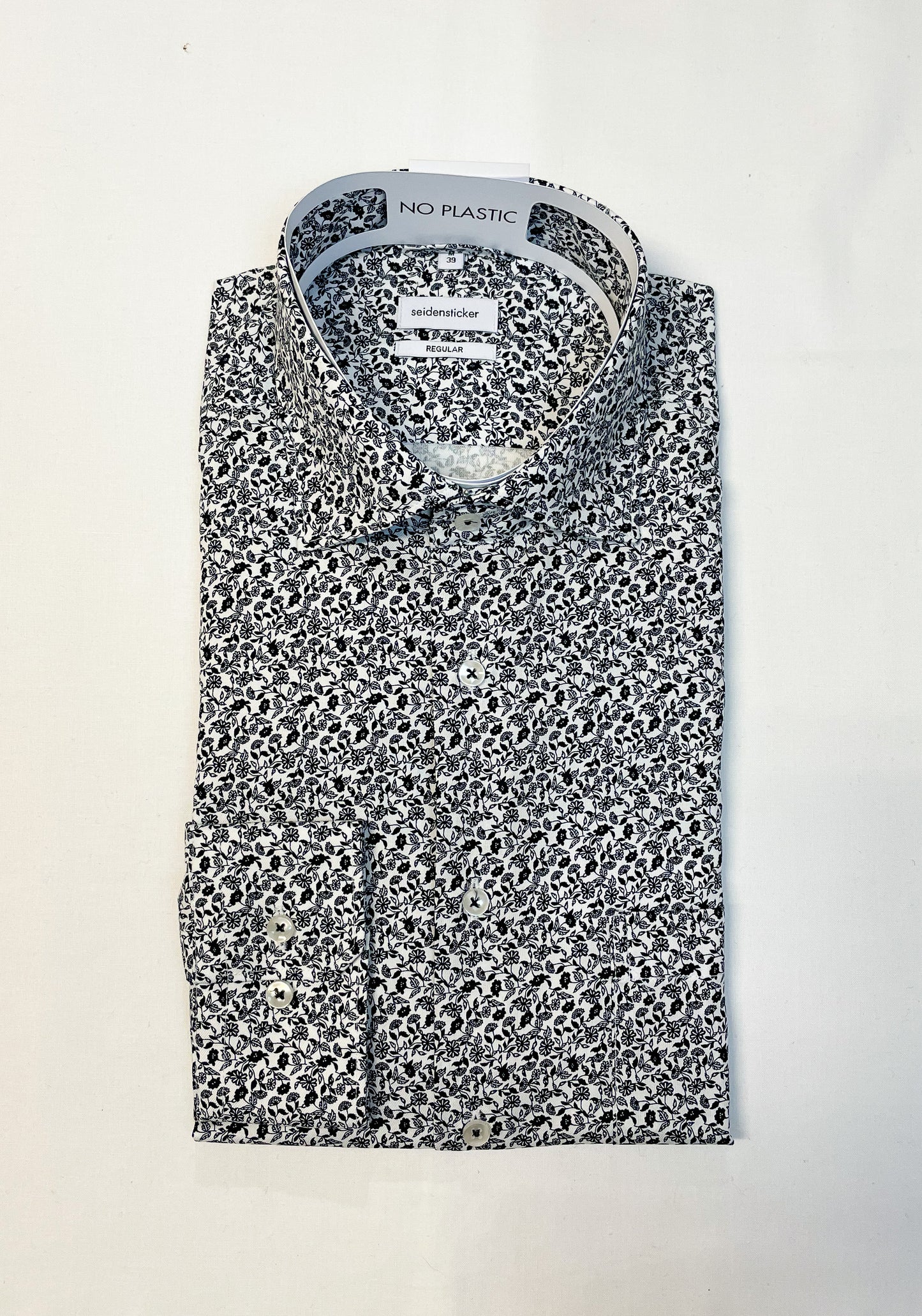 Navy and White Floral Shirt