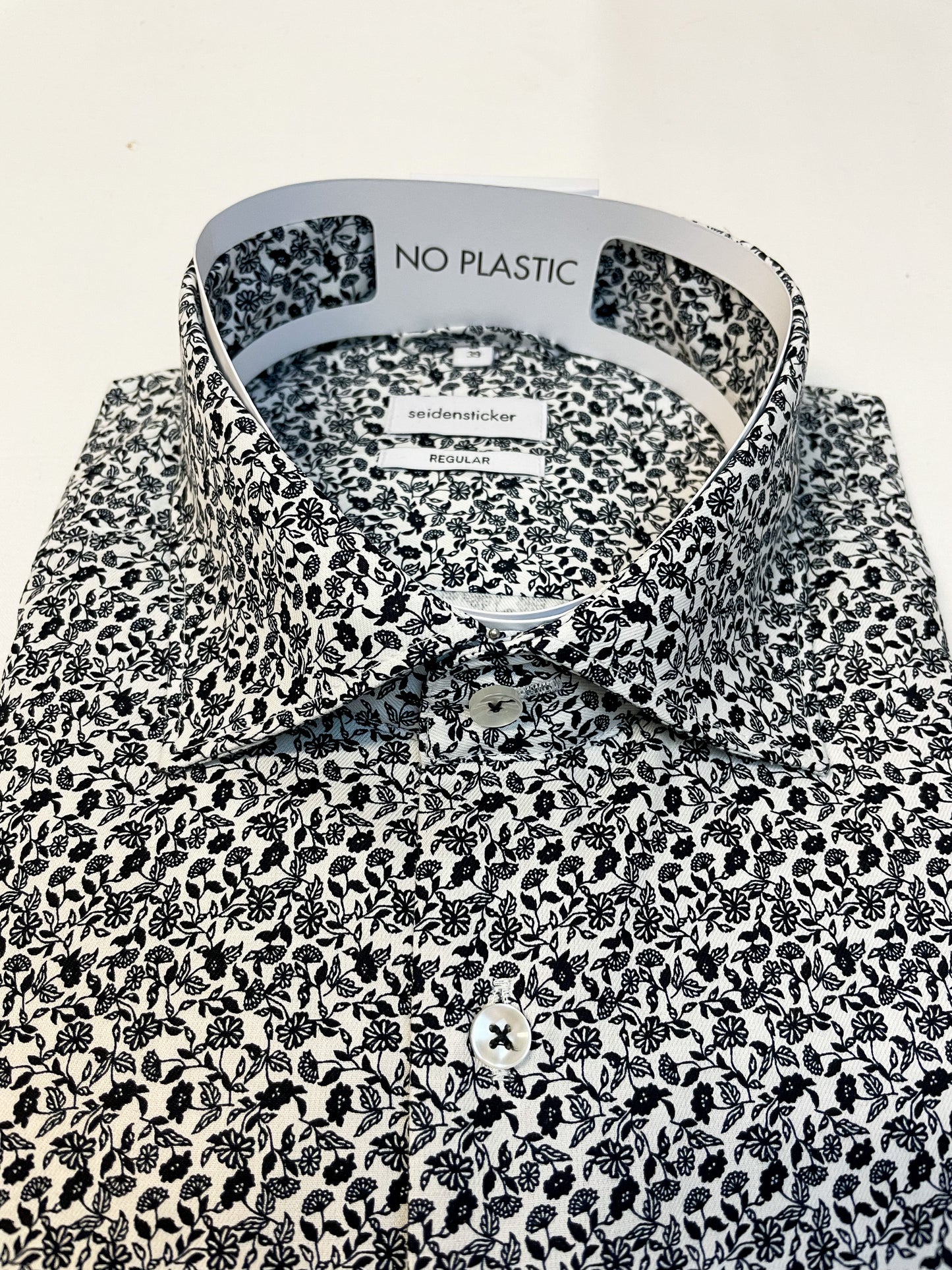 Navy and White Floral Shirt