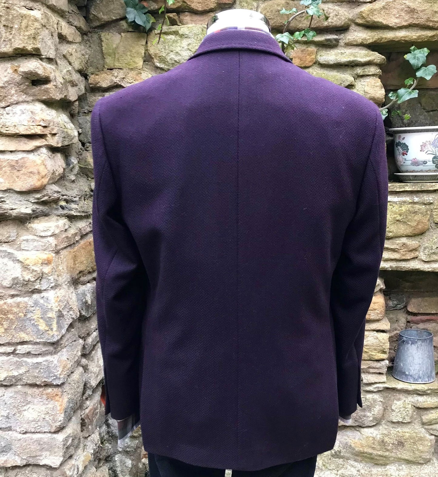 Navy Herringbone Jacket