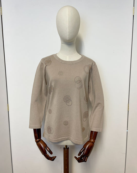 Beige Diamante Top