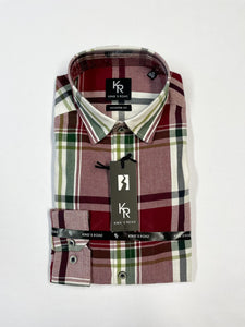 Plum and Green Checked Shirt.