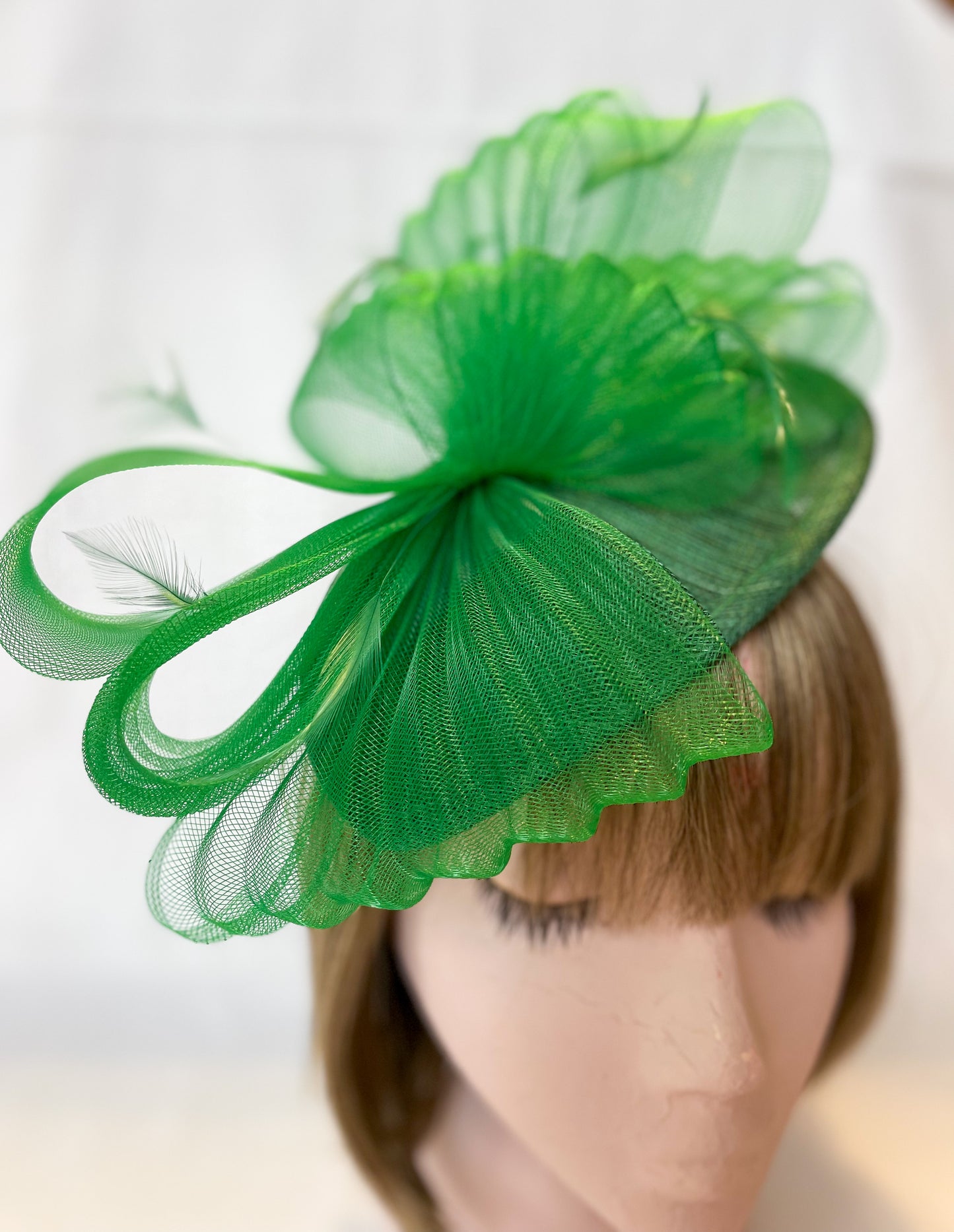 Green fascinator