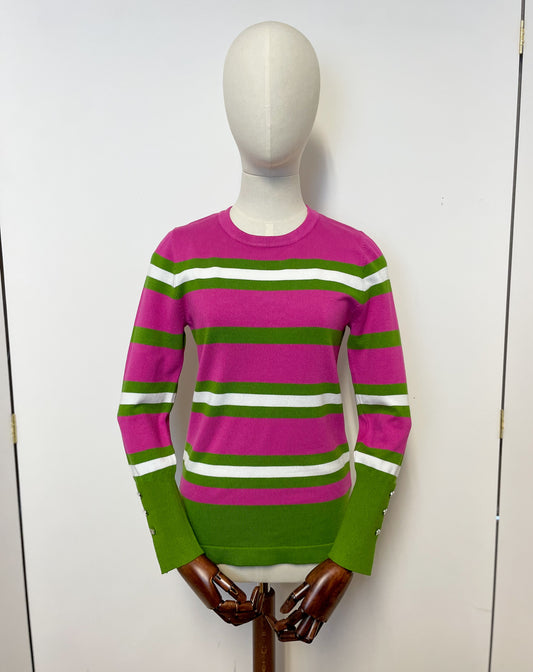 Pink and Green Stripe Top