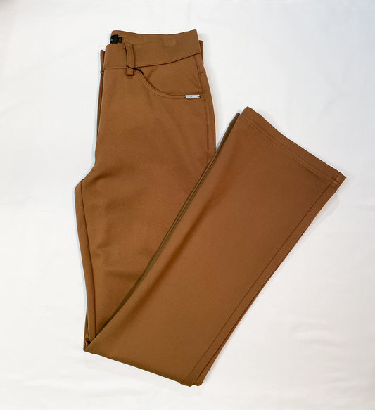 Light Brown Jersey Flared Trousers