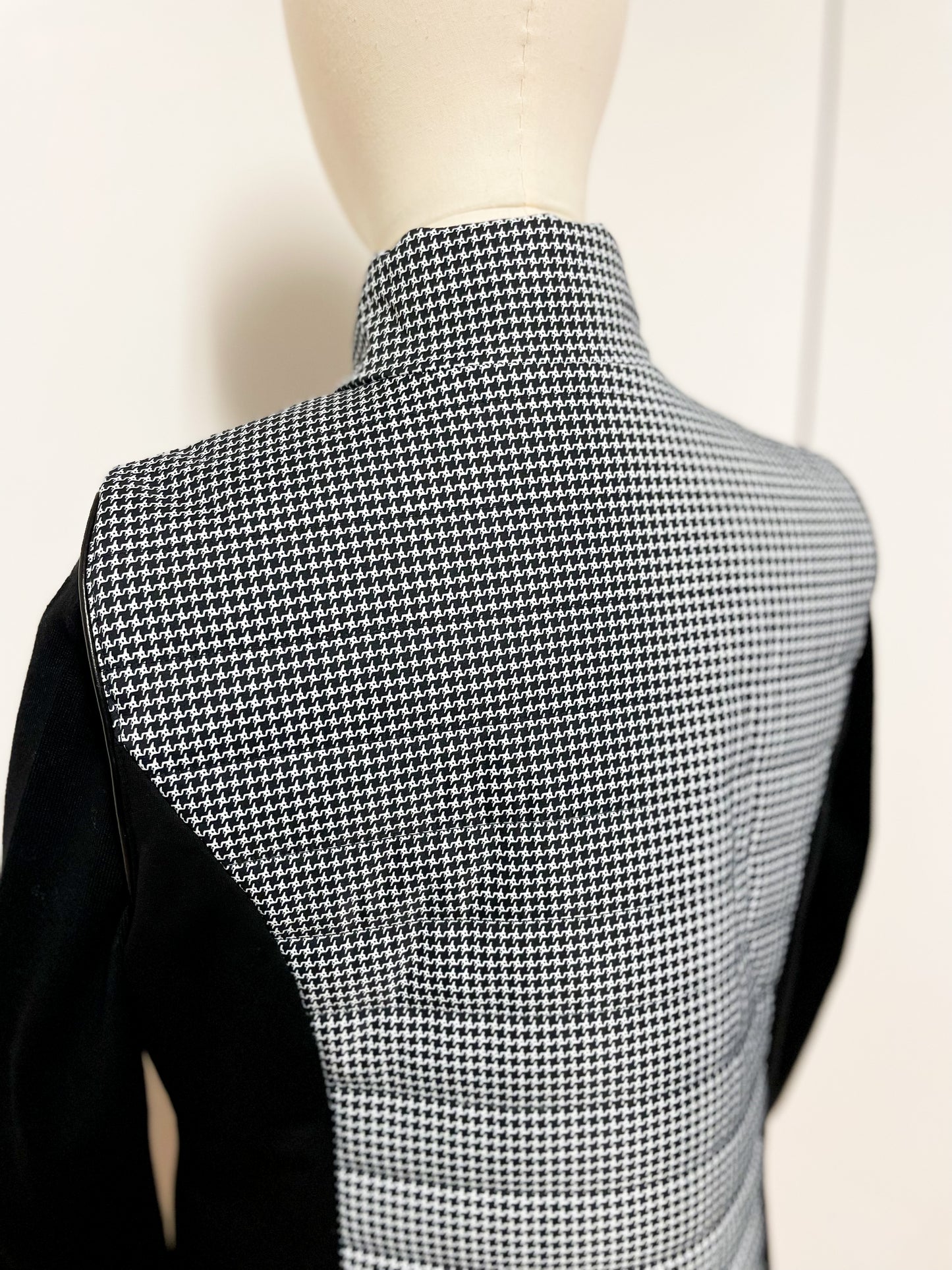 Black Dogtooth Padded Gilet