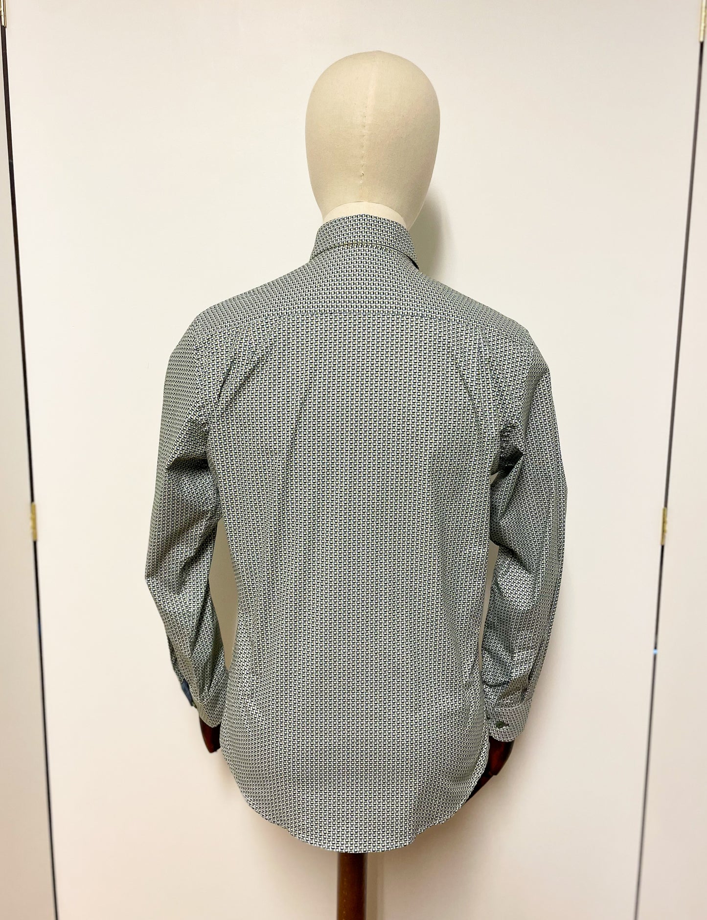 Green Geo Print Long Sleeve Shirt