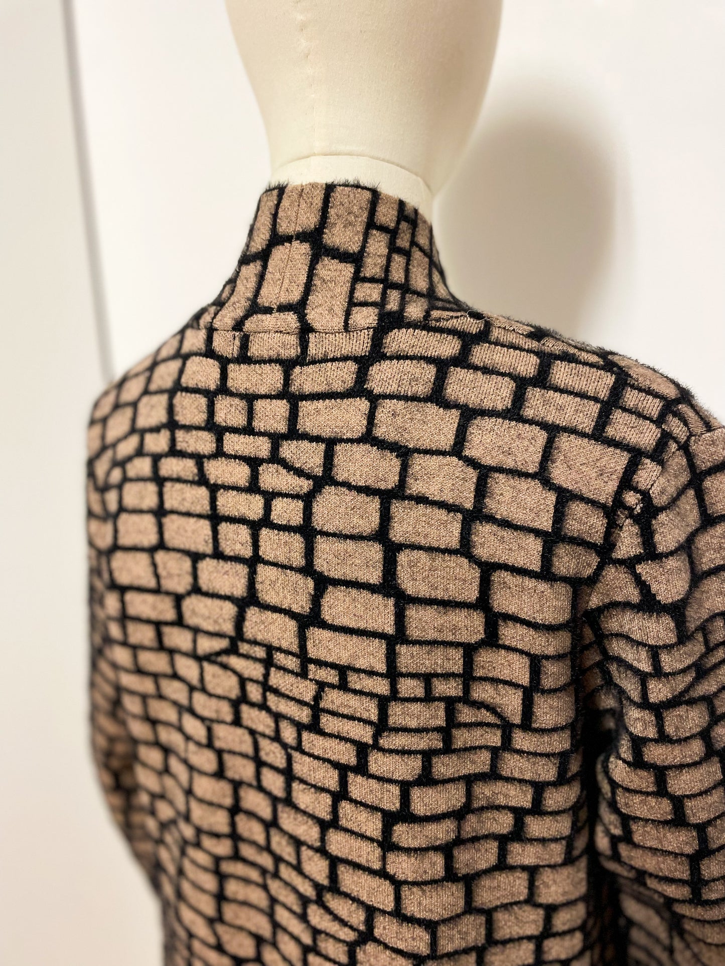 Taupe Printed Longline Cardigan