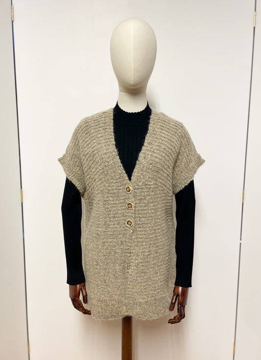 Oatmeal Knitted Cardigan