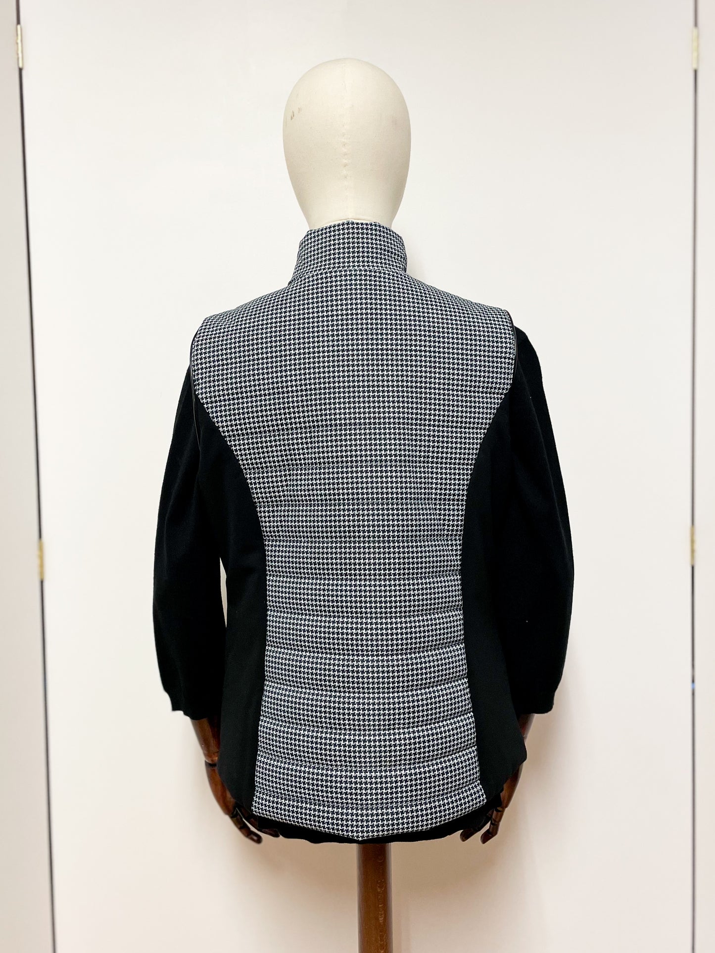 Black Dogtooth Padded Gilet