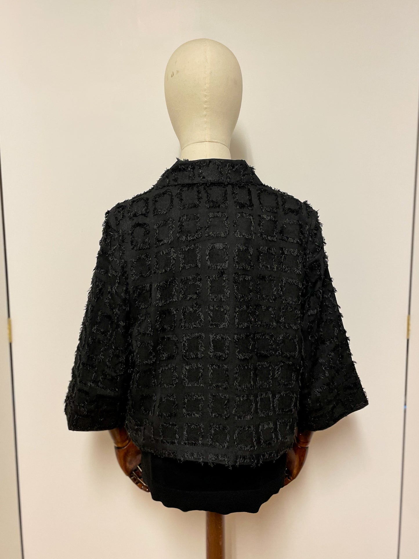 Black Textured Short Jacket