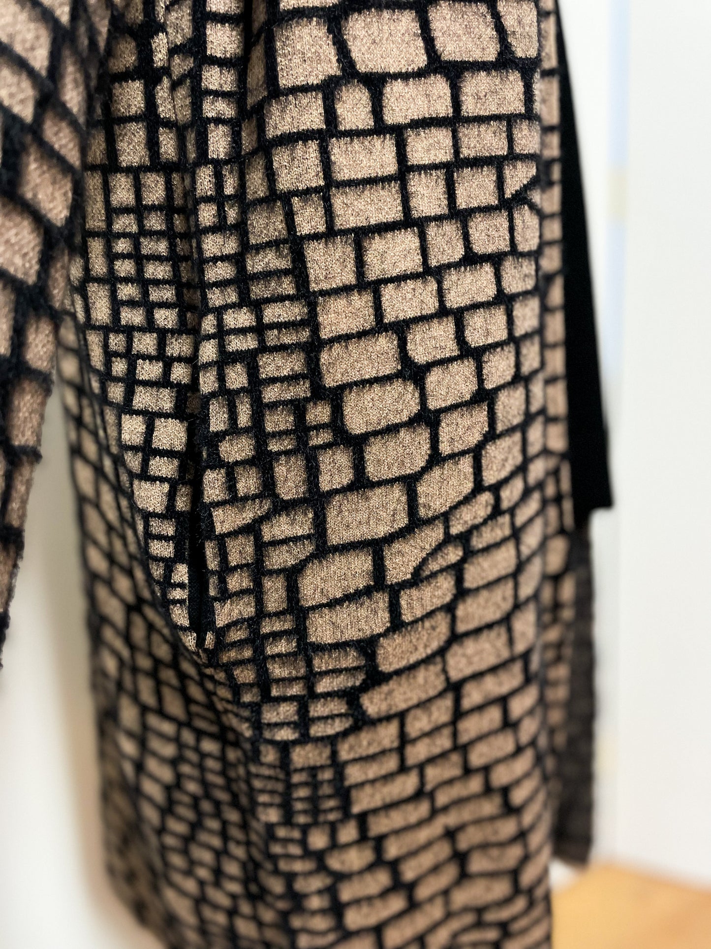 Taupe Printed Longline Cardigan