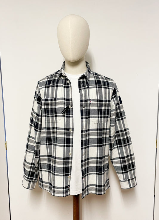 Navy and White Checked Shirt