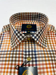 Orange and Brown Check Shirt