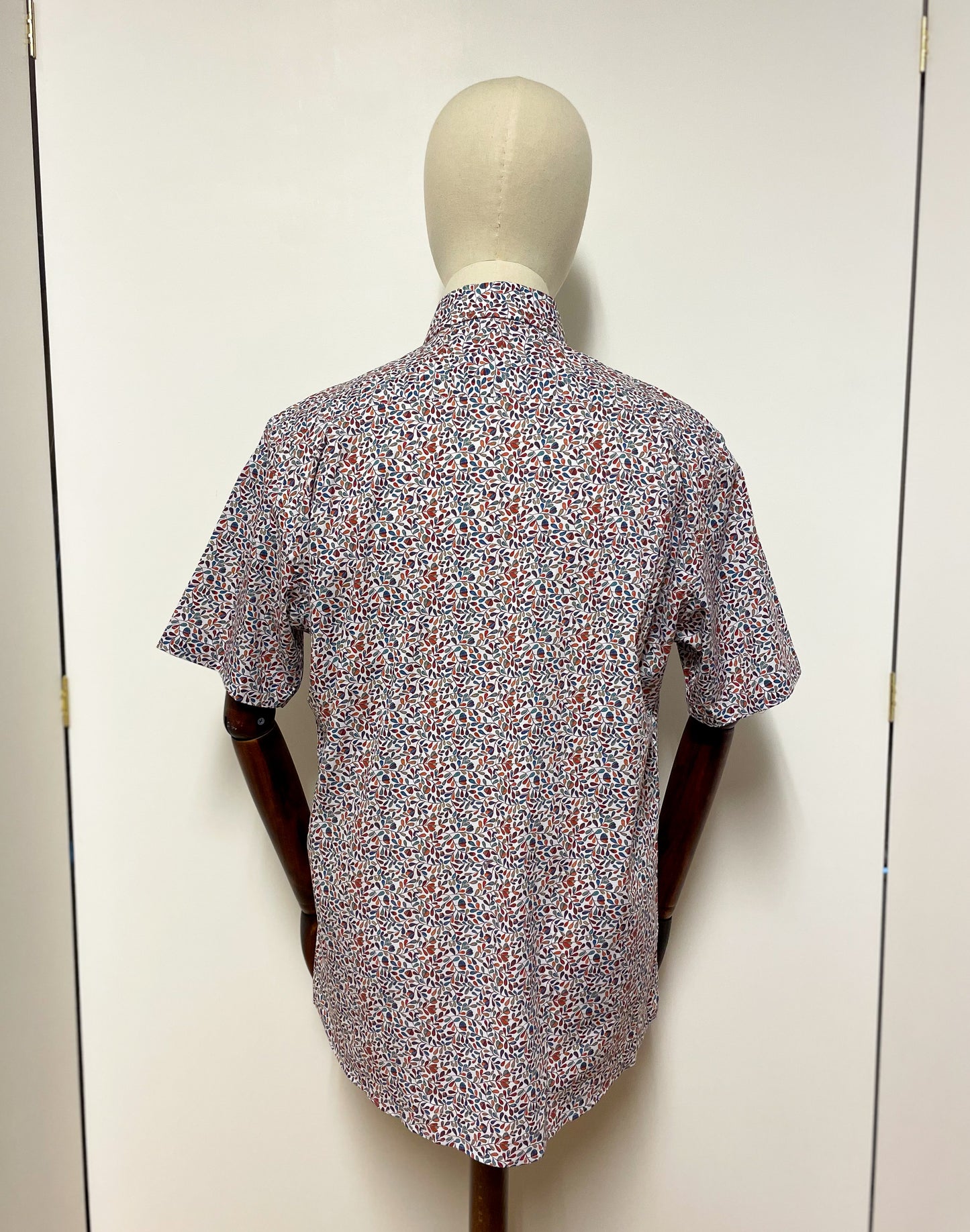 Multi Coloured Leaf Print Short Sleeve Shirt