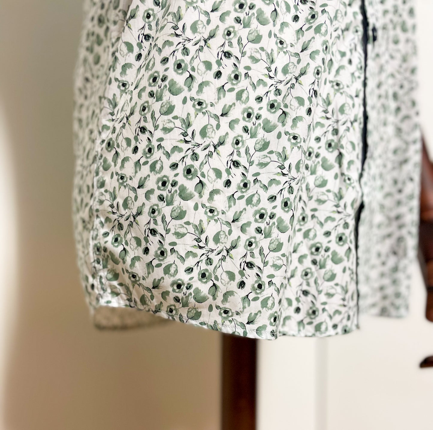 Green Floral Short Sleeve Shirt