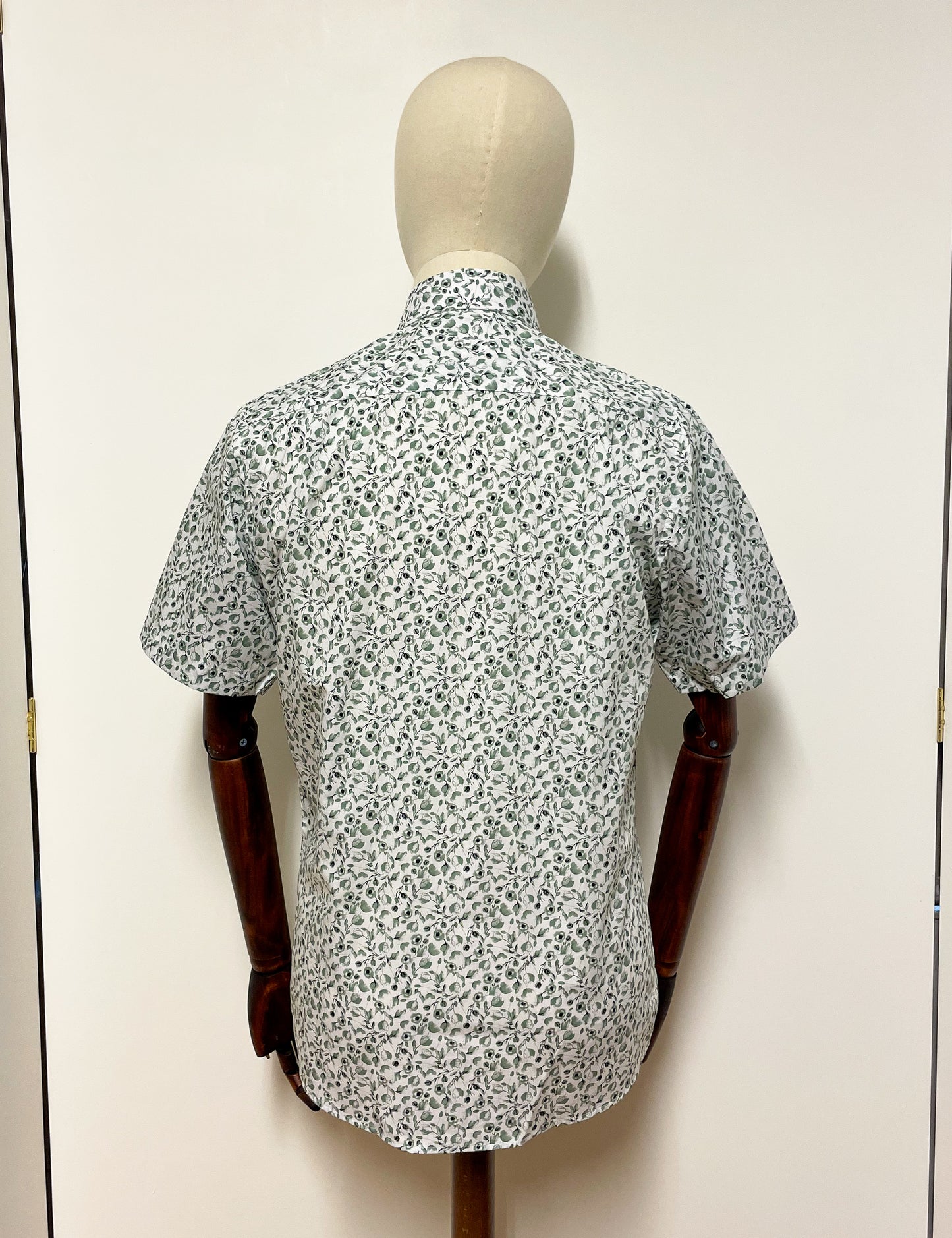 Green Floral Short Sleeve Shirt