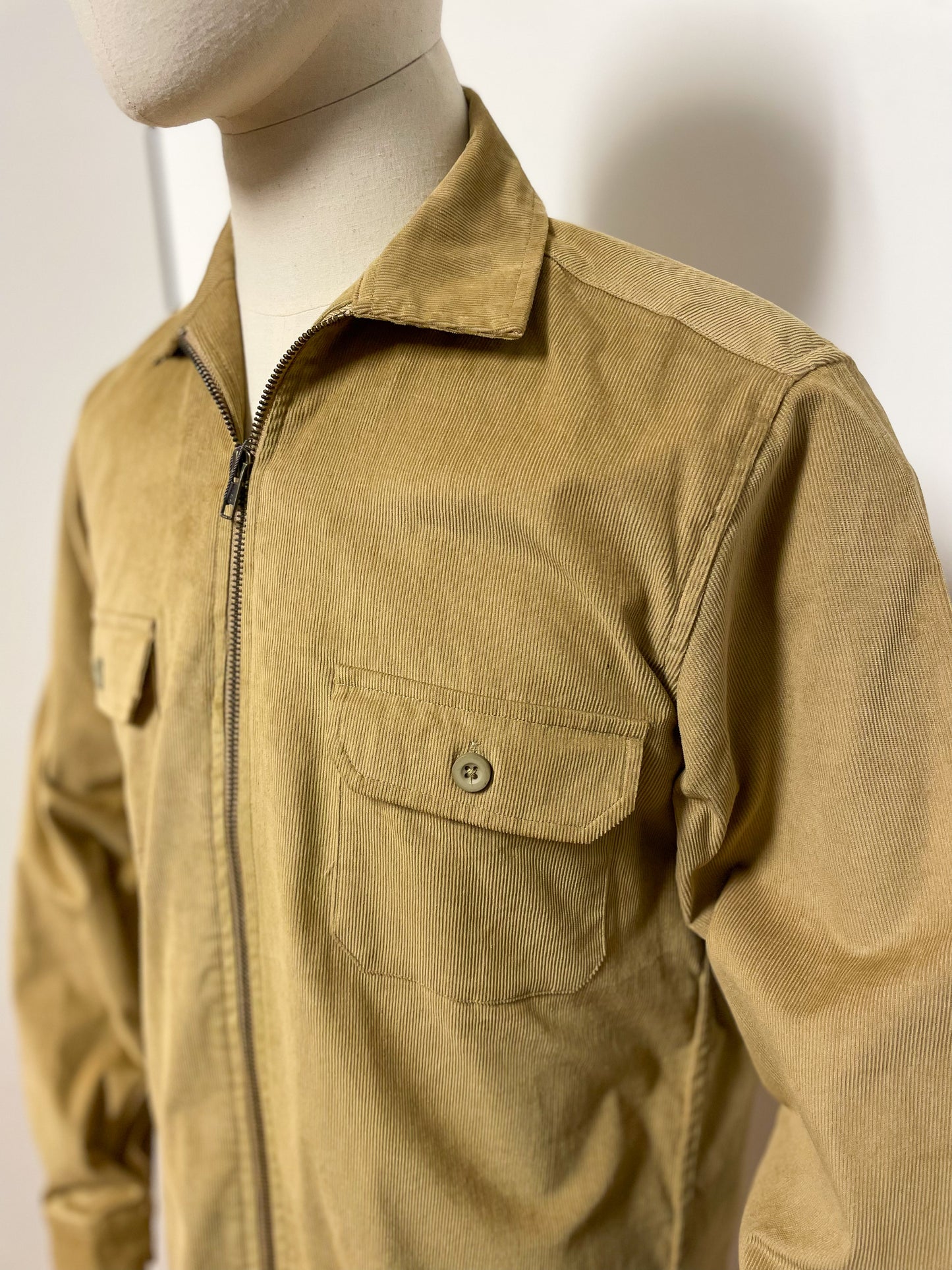 Camel Corduory Zip Jacket
