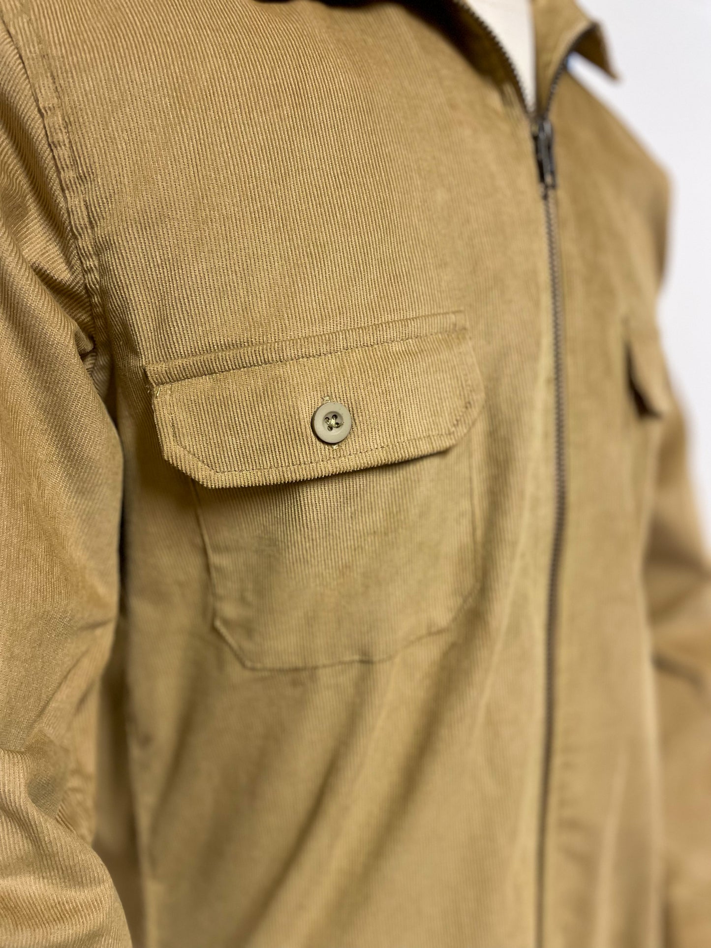 Camel Corduory Zip Jacket
