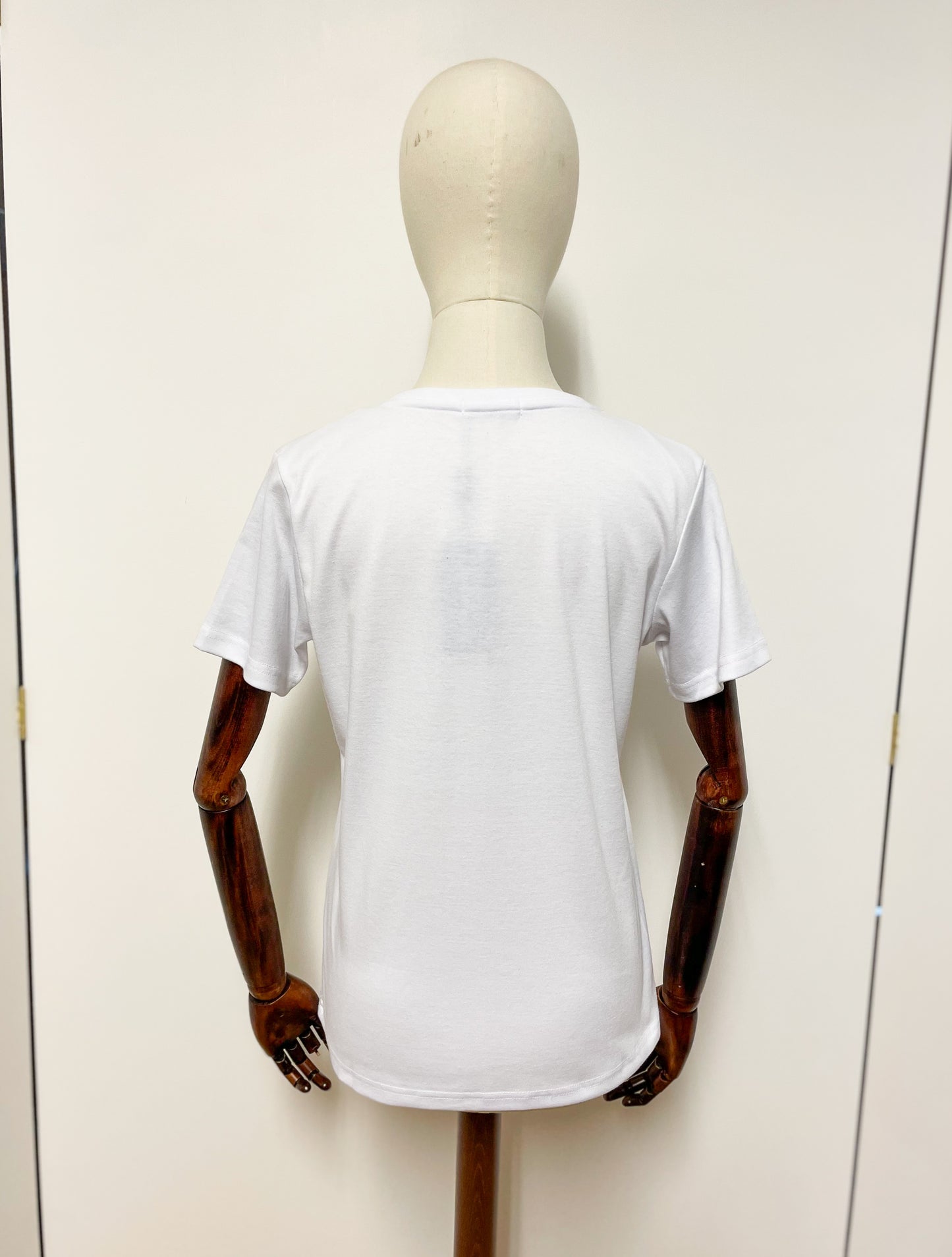 White Short Sleeve T-Shirt with Hearts