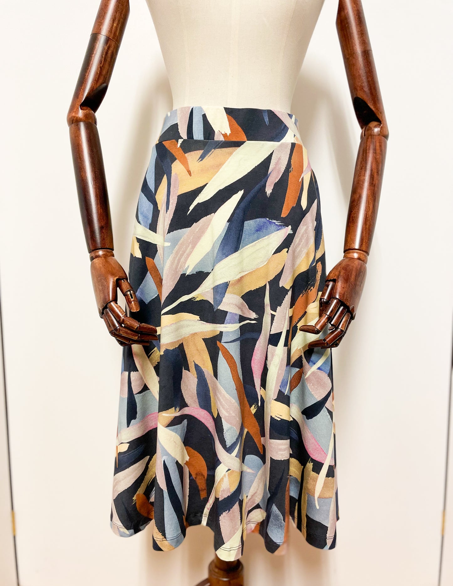 Abstract Printed A-line Skirt