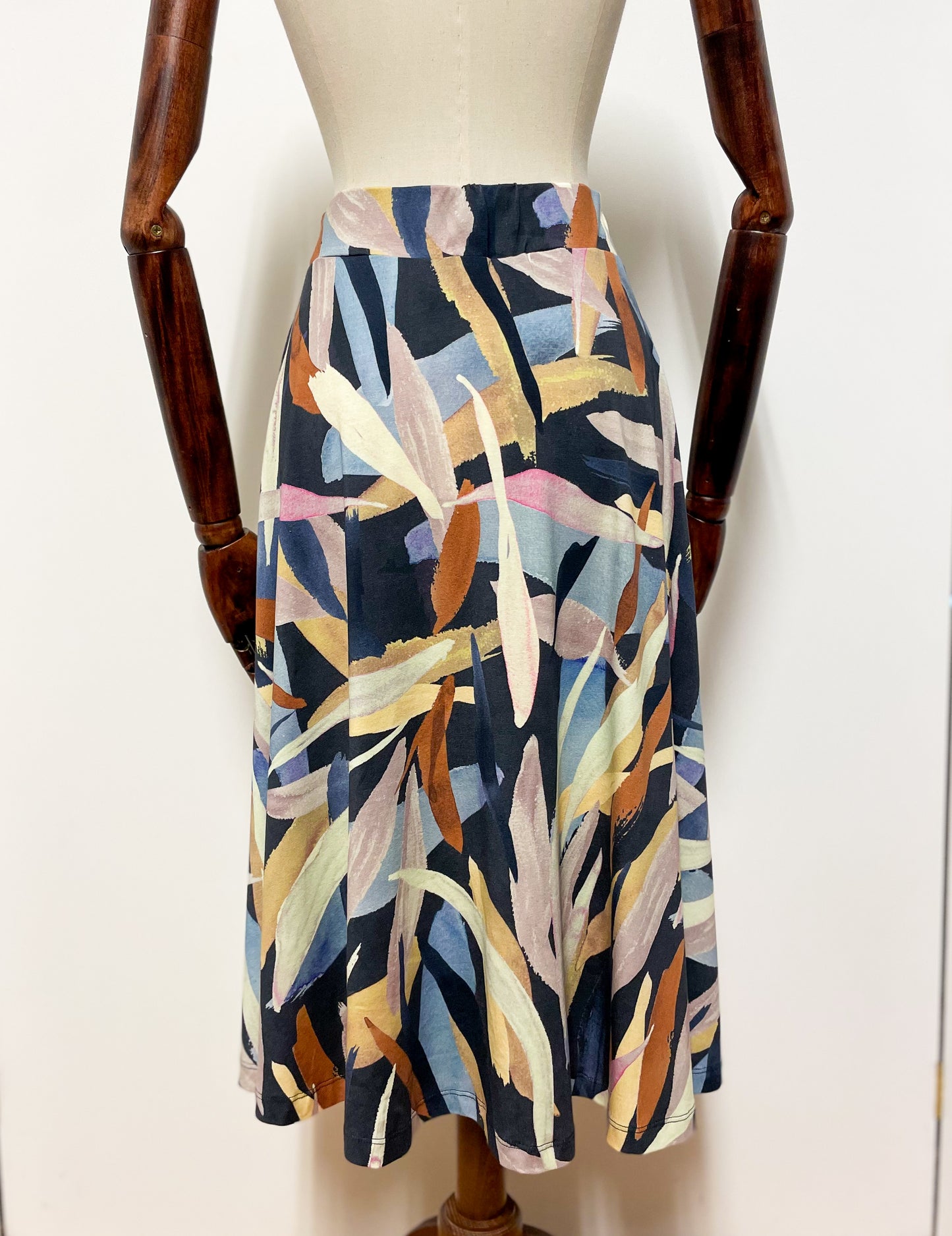 Abstract Printed A-line Skirt