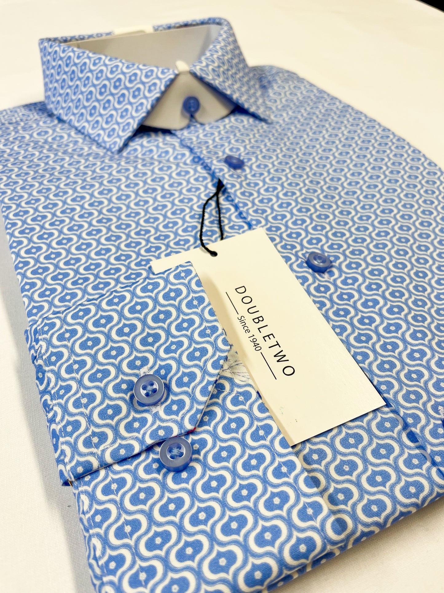 Light Blue Ogee Print Shirt