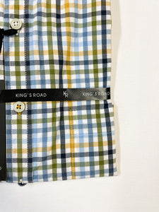 Green and Blue Checked Short Sleeve Shirt