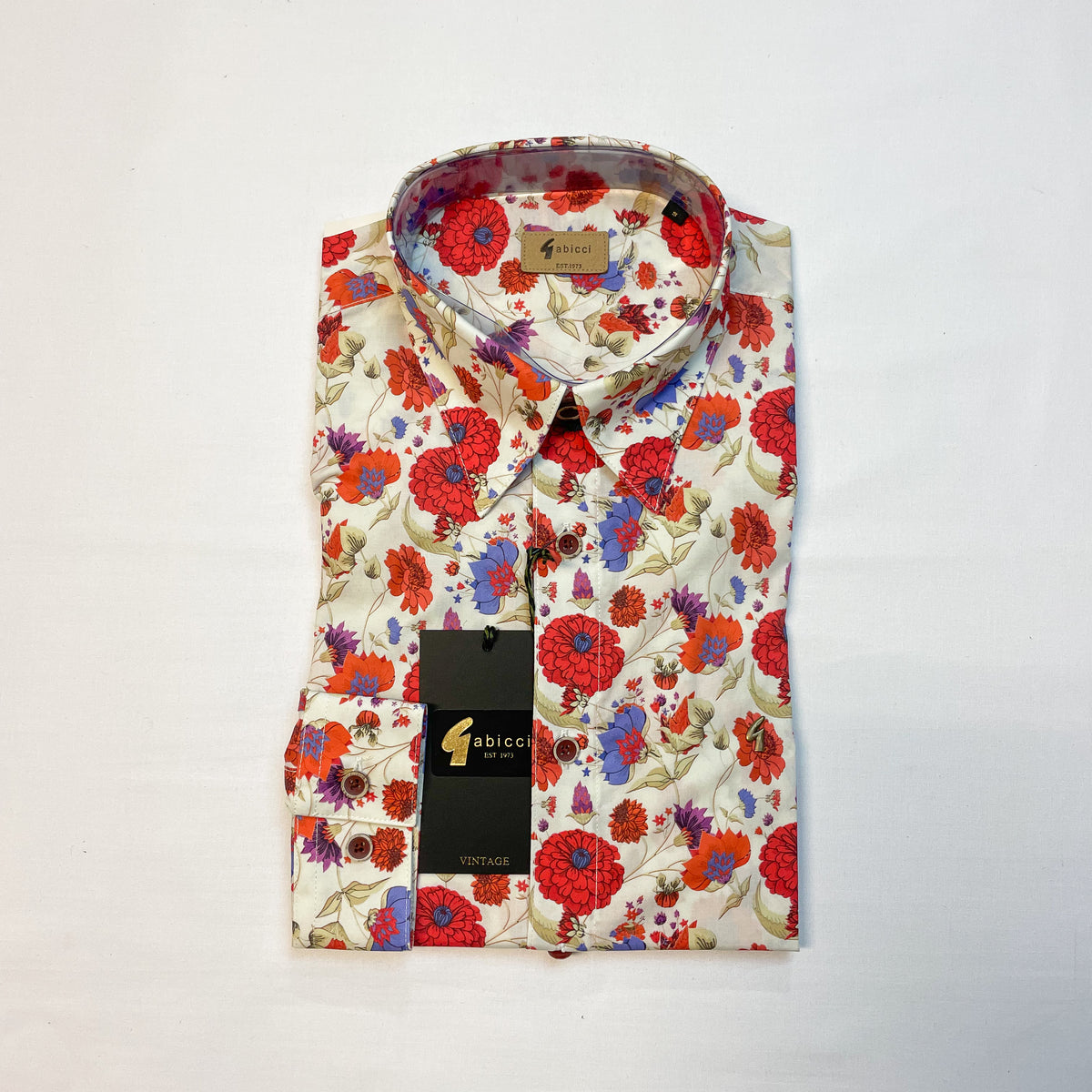Red Floral Long Sleeved Shirt