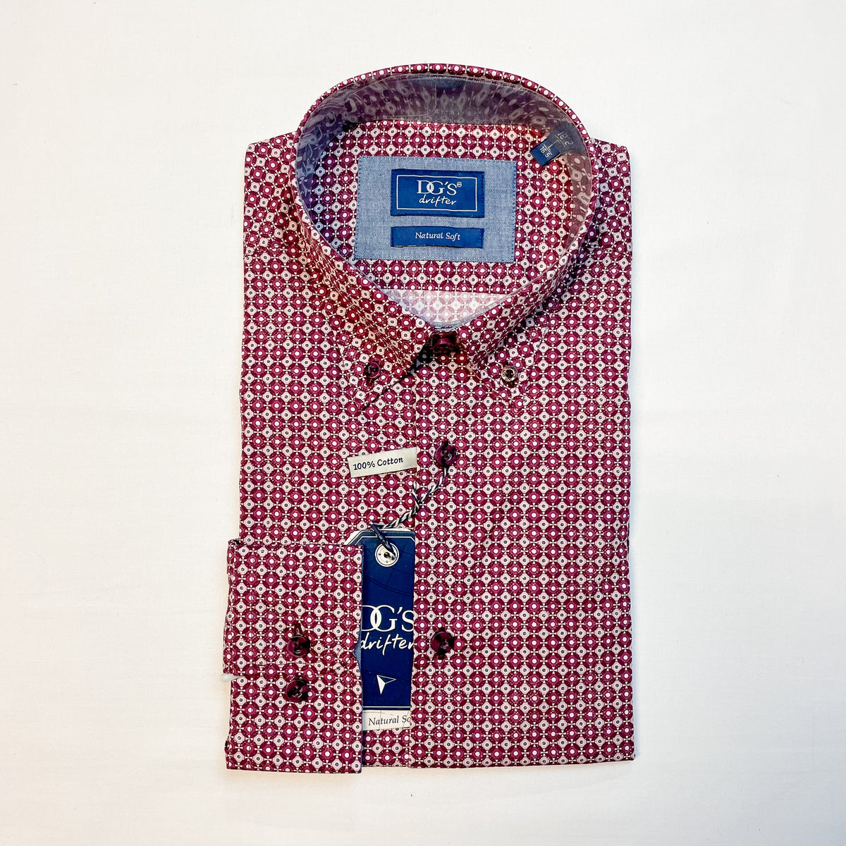 Wine Circle Geometric Print Long Sleeved Shirt