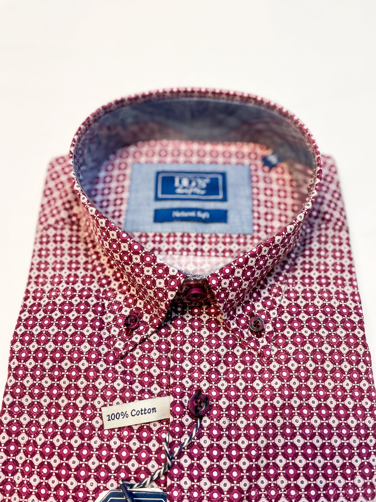 Wine Circle Geometric Print Long Sleeved Shirt