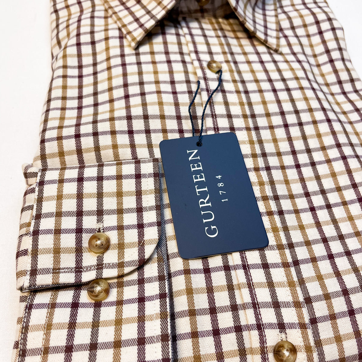 Brown Tattersall Long Sleeved Shirt