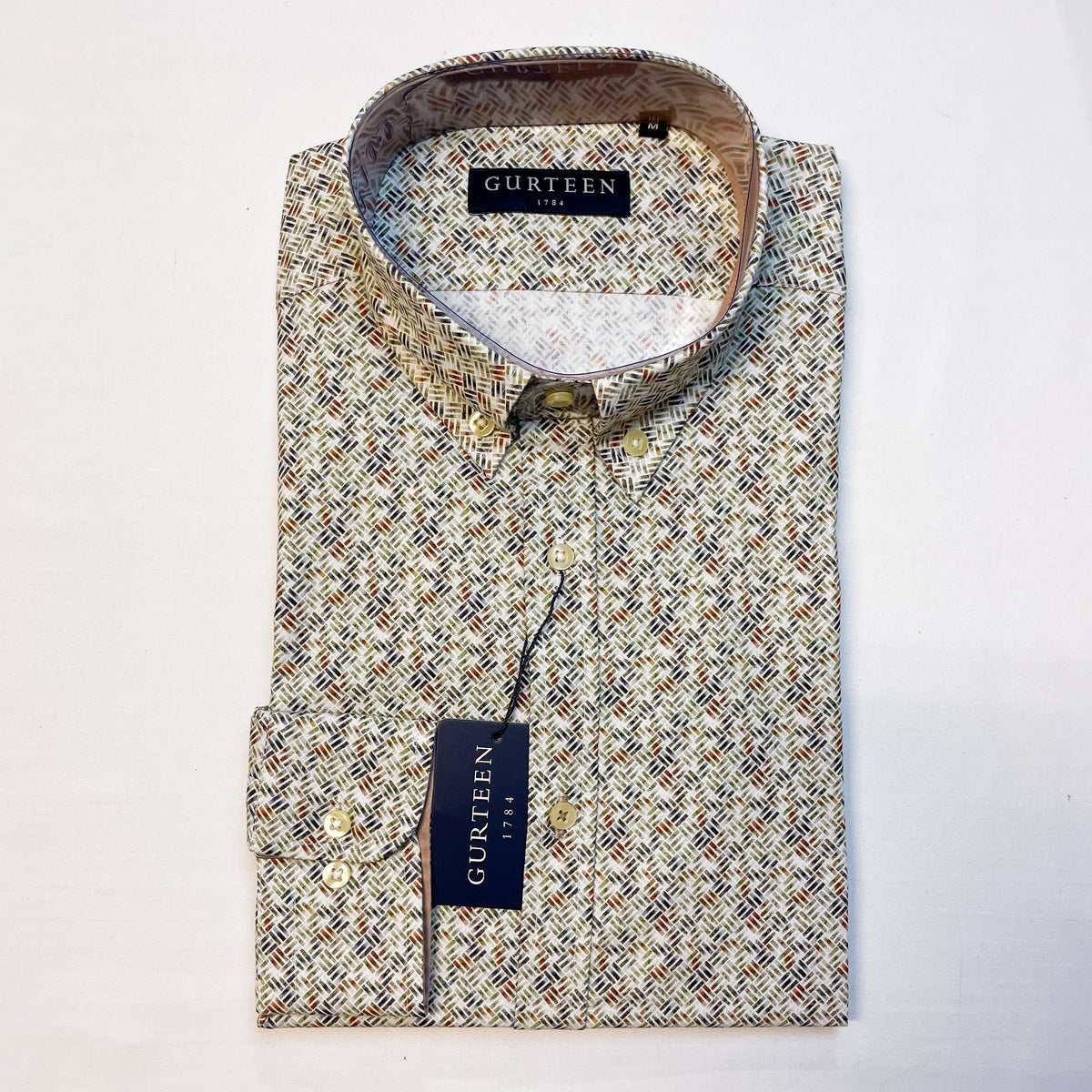 Green Patterned Long Sleeved Shirt