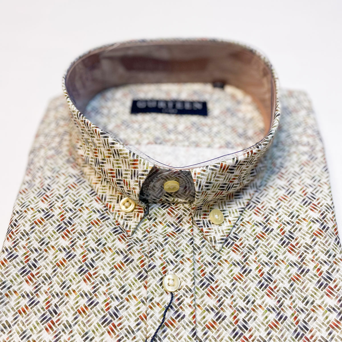 Green Patterned Long Sleeved Shirt