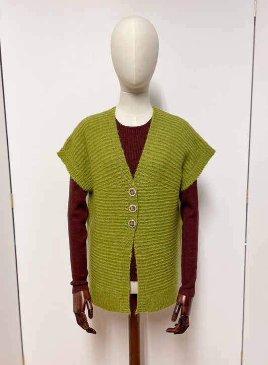 Chartreuse Knitted Cardigan