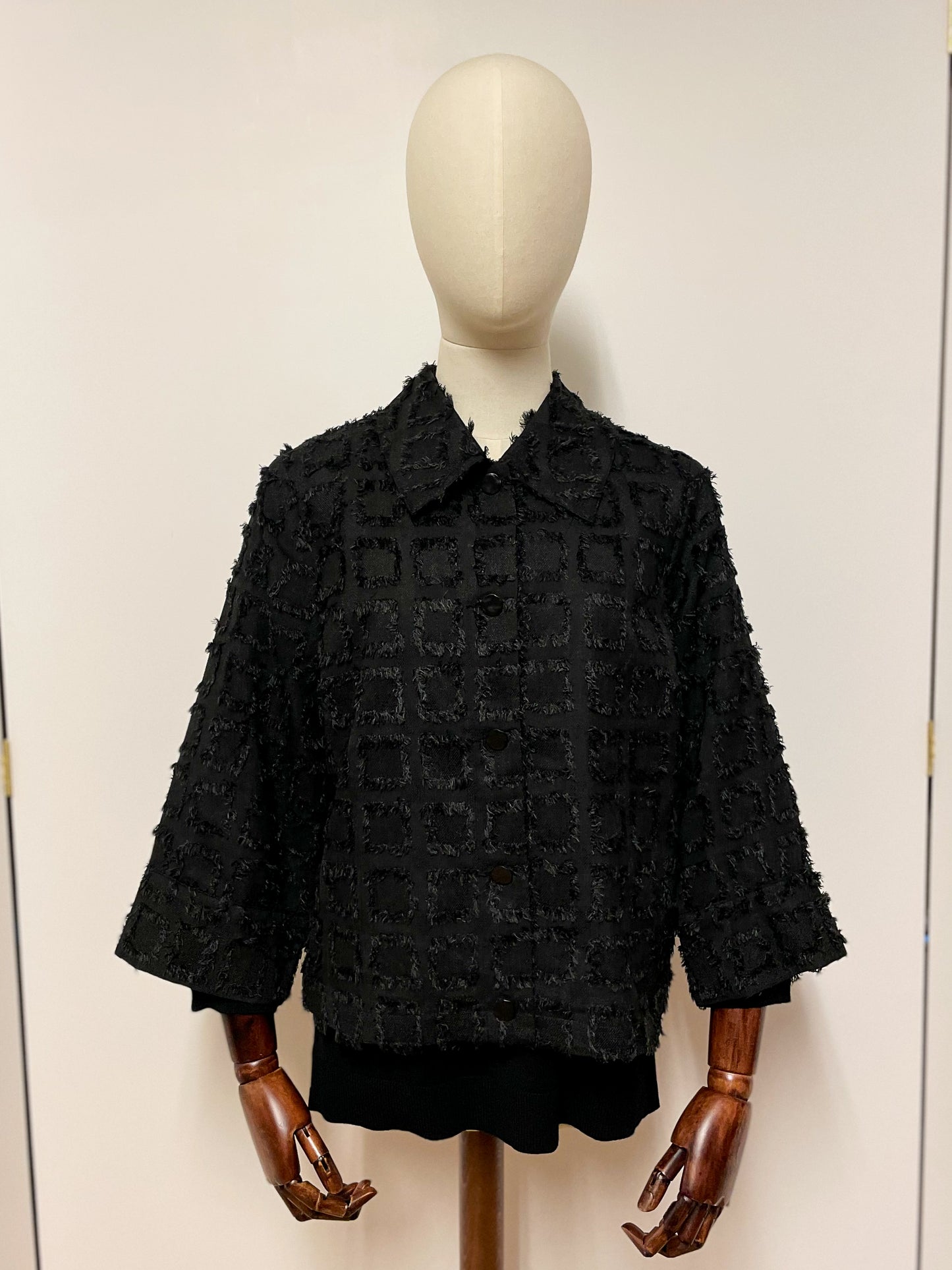 Black Textured Short Jacket