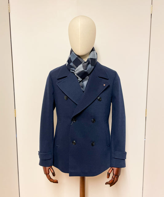 Navy Twill Peacoat