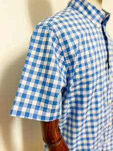 Blue Checked Short Sleeve Shirt