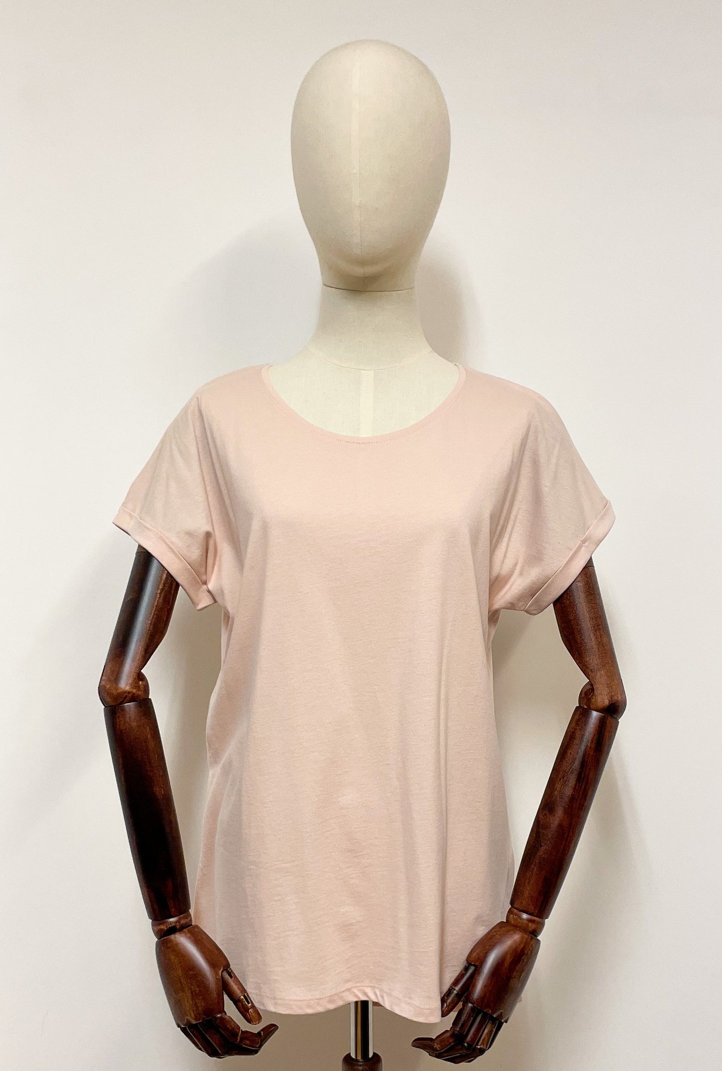 Pale Pink Round Neck T-Shirt