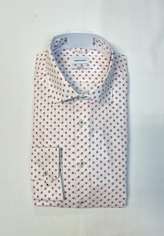 White Shirt with Red Spot