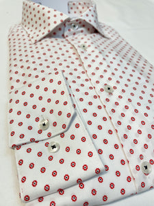 White Shirt with Red Spot