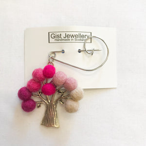 Felt and Silver Tree Brooch